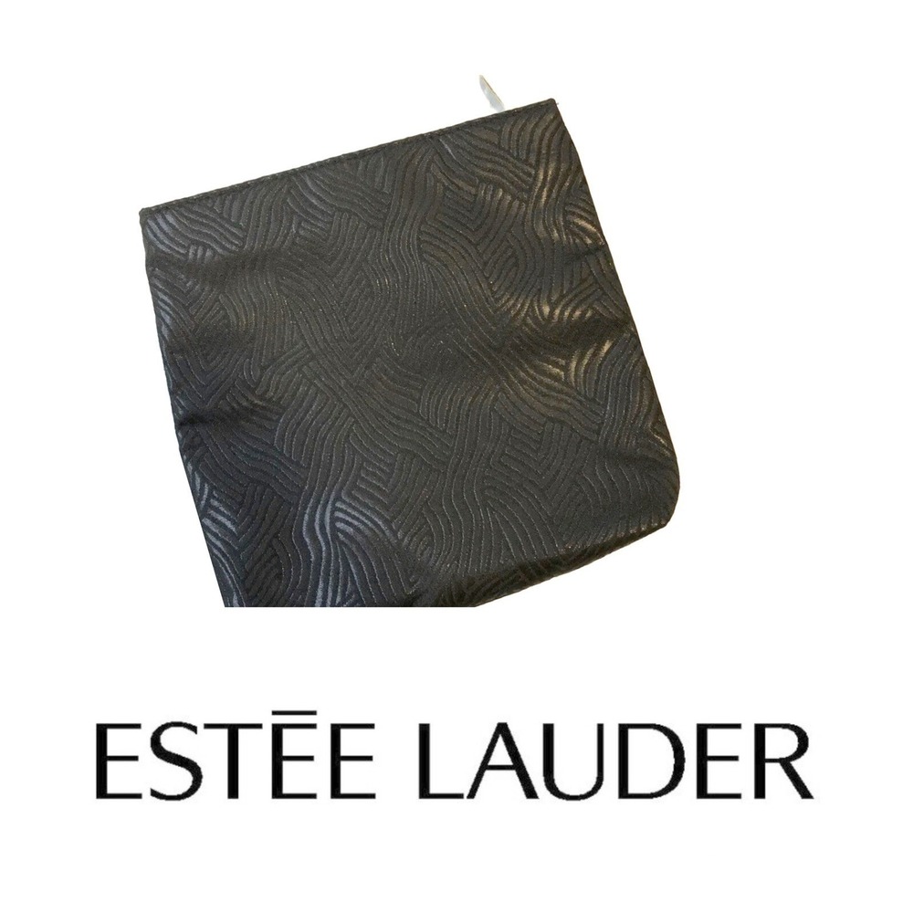 Estee Lauder - NEW Cosmetic Makeup Bag Black - Zipper Packable- Classic